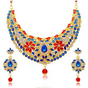 Multicolour Stone Kundan Necklace Set