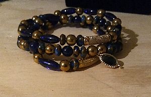 Blue Recyled Guyana Glass Bracelet Set