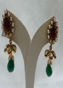 Red and green fancy earring