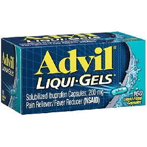 Advil Liqui-Gels (160 Count) Pain Reliever/Fever Reducer Liquid Filled Capsule, 200mg Ibuprofen, Tem