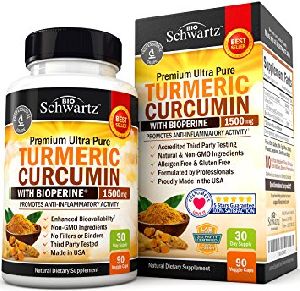 Turmeric Curcumin with Bioperine 1500mg. Highest Potency Available. Premium Pain Relief & Joint Supp