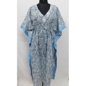 hand block printed cotton kaftan