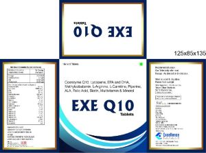 Coenzyme Q10, Lycopene, EPA and DHA, Methylcobalamin, Folic Acid, Multivitamin & Mineral Tablets