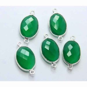 Green Chalcedony Faceted Connector Jewellery