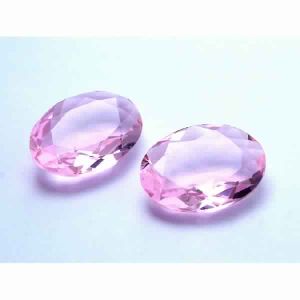 Pair Pink Kunzite Quartz Faceted Gemstones