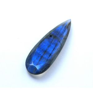 Natural Blue Fire Labradorite Faceted Cabochon Pear Shape 50x16mm Gemstones