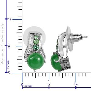 Stud Gemstone Brass Earrings Jewelry