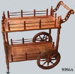 Wooden Handcrafted Service Trolley