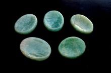 Amazonite Agate worry stone with thumb indentation