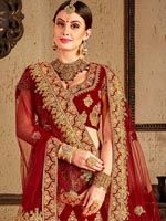 Charming Red Velvet A Line Lehenga