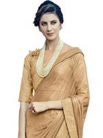 Fashionable Beige Net And Lycra Lehenga Saree