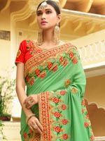 Fashionable Green Art Silk Saree