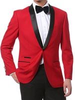 Modern Look Red And Black Wedding Suit