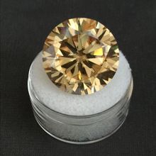 Golden color Round Brilliant cut MOISSANITE