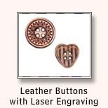 Leather Buttons with Laser Engraving