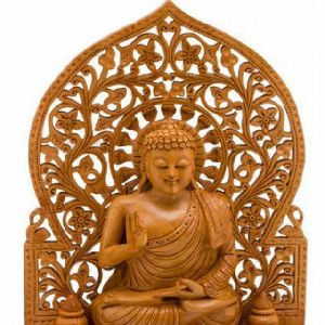 Wooden Sitting Sinhasan Buddha