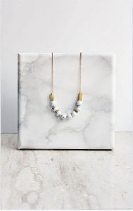 Round Beaded Marble Necklace