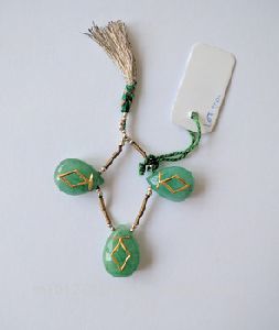Kundan Work Emerald 3-Piece Set