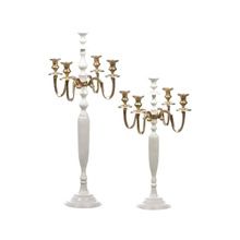 White Candelabra with gold combination