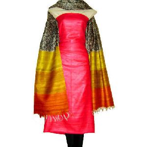 Silk Suit Material with Heavy Dupatta