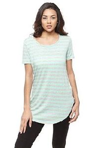 100% cotton Round bottom ladies t-shirt