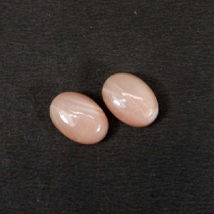 1 Pair Amazing Peach Moonstone 14x10mm Oval Cabochon 7.20 Cts