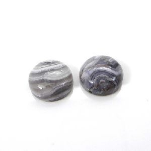 1 Pair Crazy Lace Agate 14mm Round Cabochon 19.60 Cts