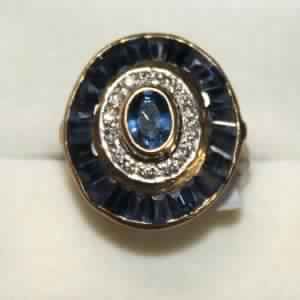 18cts Gold Blue Sapphire Gemstone Ring