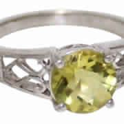 925 Sterling Silver Lemon Quartz Gemstone Ring