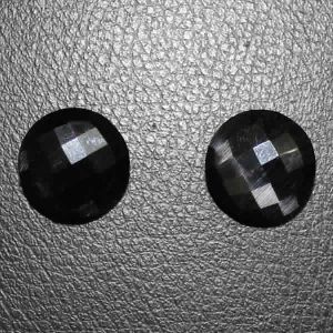 Black Onyx Faceted Coin Beads