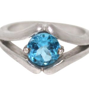 Sterling Silver Blue Topaz Gemstone Ring