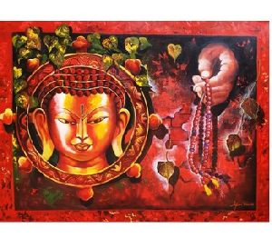 Acrylic Canvas Gautam Buddha artistic paintings