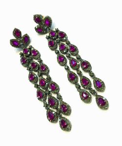 Attractive Diamond Earring with Ruby