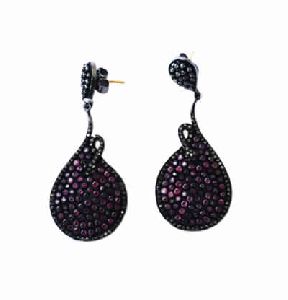 Diamond Earring with Ruby