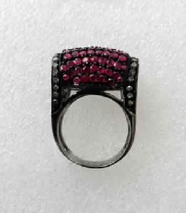 Diamond Ring with Ruby
