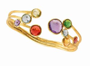 Gold Plated Bracelet with Multi Sapphire