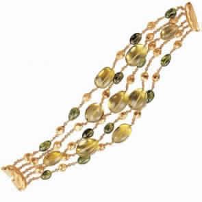 Gold Plated Bracelet with Semi Precious Stones