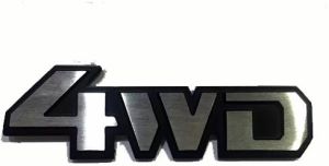 Car Logo 4wd Silver (Premium Car Accessories - DealKarDe )