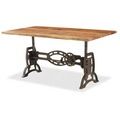 Cast Iron Solid Wood Top Dining Table