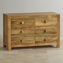 Modern Acacia Solid Wood Six drawer Chest of drawer