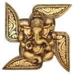 Lord Ganesha on Religious Symbol Swastik