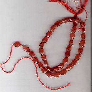 carnelian oval faceted beads