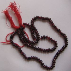 Garnet rhondelle plain gem beads