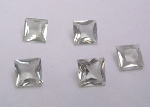 Green Amethyst Square Faceted