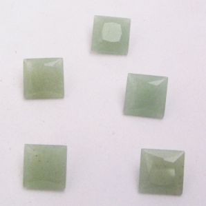 Green Quartz Square Faceted