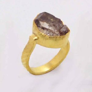 22k Gold Vermeil Herkimer Diamond Women Ring