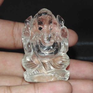 Crystal Quartz Hand Carved Lord Ganesha Statues