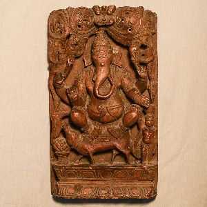 Wooden Handicrafts | Wooden Wall Hanging Ganesh ji Sculpture