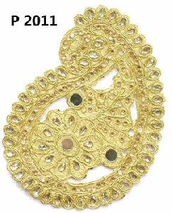 Gold Zari Embroidery Cording Cut work Patches