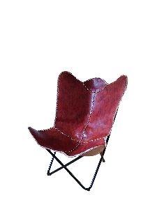 Leather Butterfly Chair with Powder Coating Frame